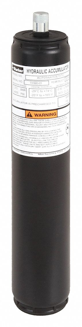 Piston Accumulator: 30 cu in Fluid Volume, 31 cu in, 100 gpm Max. Flow, 3/4-16 (#8)