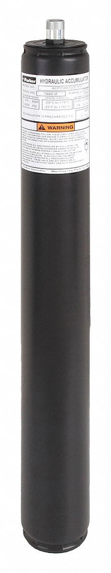 Piston Accumulator: 57 cu in Fluid Volume, 58 cu in, 100 gpm Max. Flow, 3/4-16 (#8)