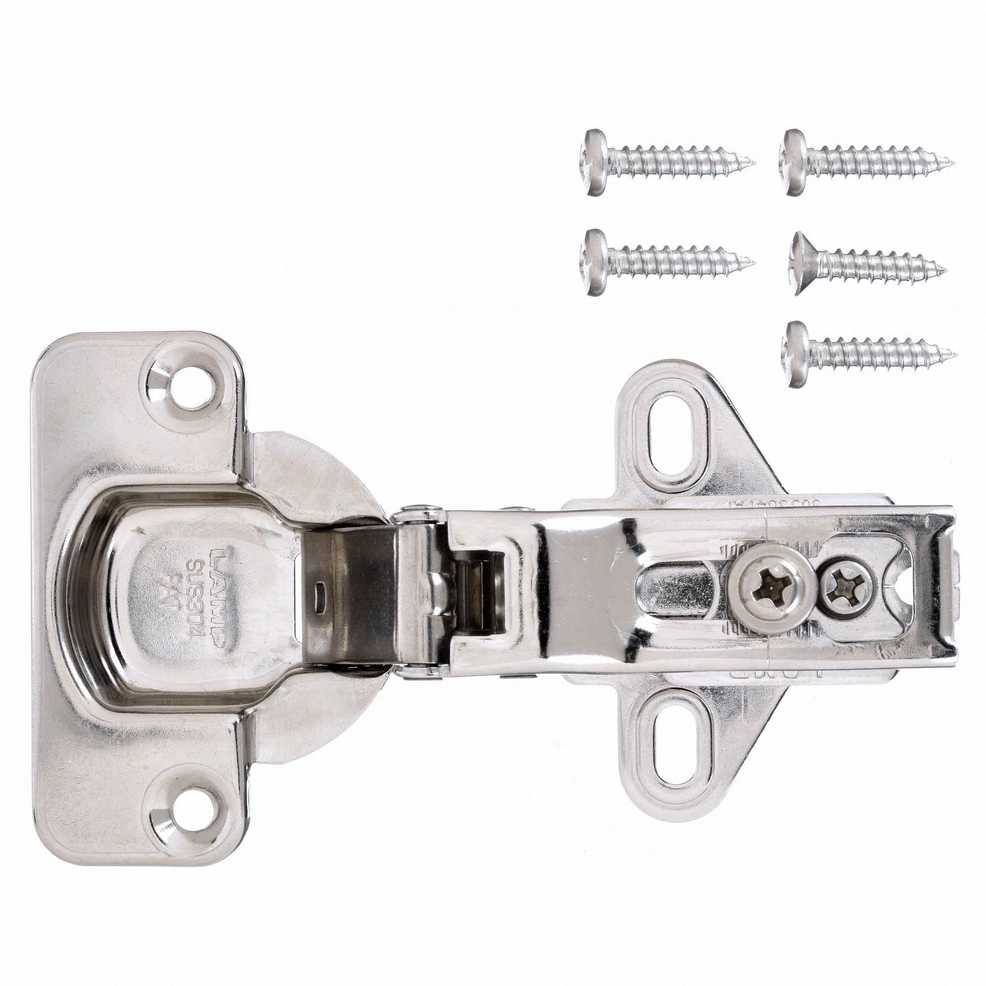 LAMP Concealed, Spring Hinge Stainless Steel, Bright Stainless Steel