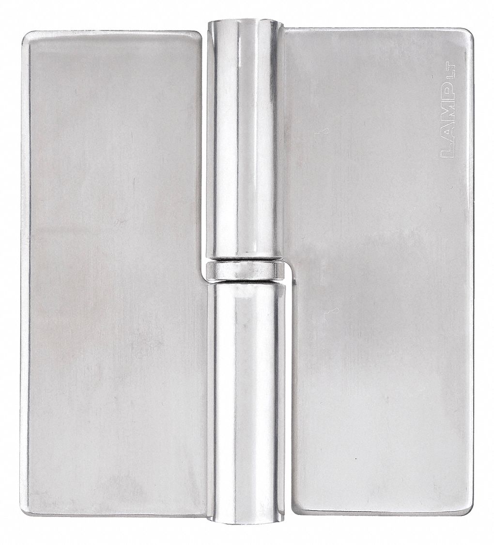 Lift-Off Hinge: Stainless Steel, 1 31/32 in Leaf Ht, 37/64 in Leaf Wd
