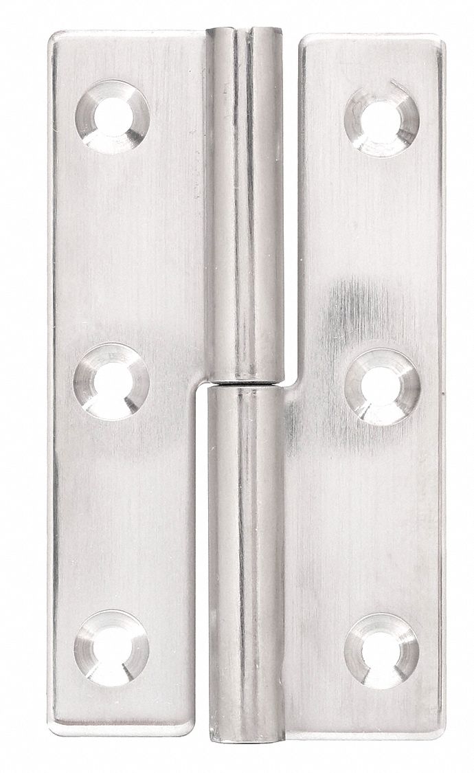 Stainless Steel, 1 31/32 in Leaf Ht, Lift-Off Hinge - 4WDX4|KN-50L/SS ...