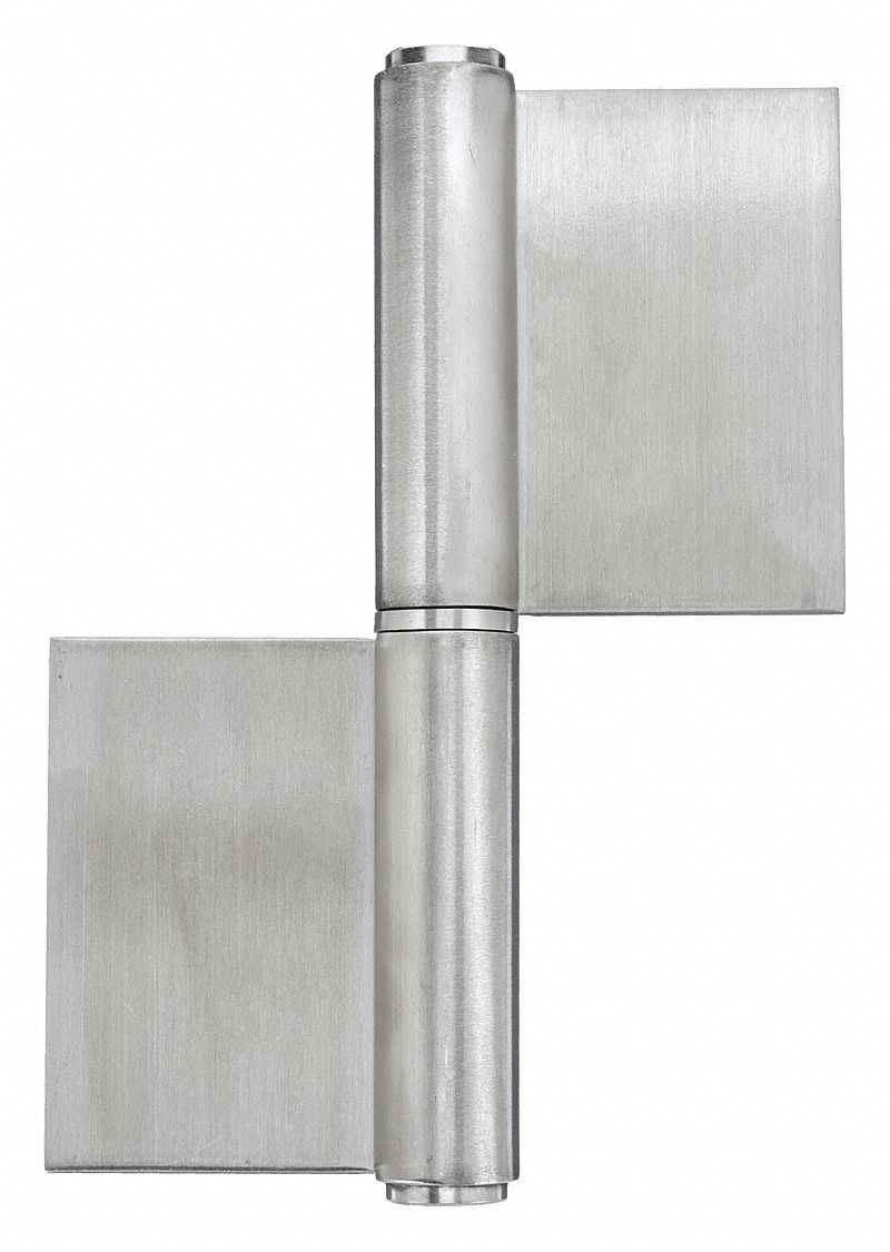 Lift-Off Hinge: Stainless Steel, 1 61/64 in Leaf Ht, 2 5/32 in Leaf Wd