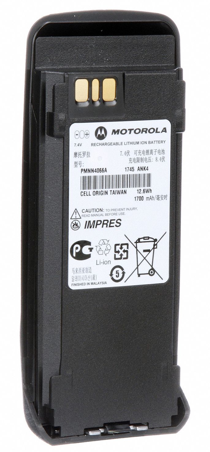 MOTOROLA LithiumIon 7.4 V Voltage Battery Pack 4WEG7PMNN4066A Grainger