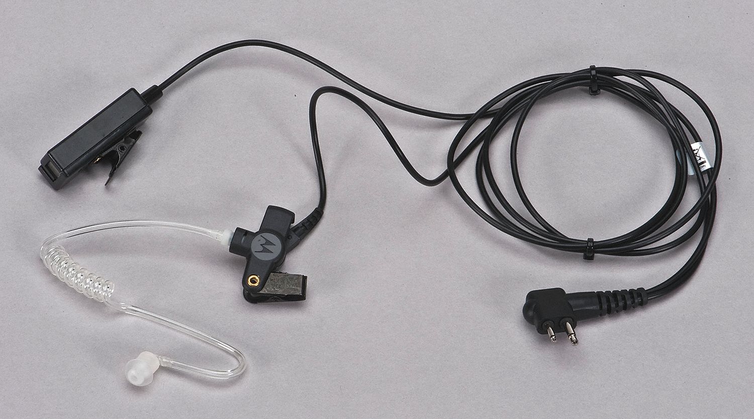 EARPIECE, TRANSLUCENT ACOUSTIC TUBE, NO VOLUME CONTROL, NO PUSH TO TALK, BLACK