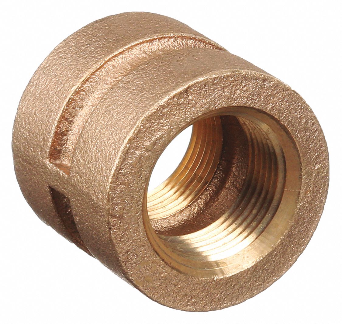 Brass, 1 in x 1 in Fitting Pipe Size, Coupling - 4WEU2