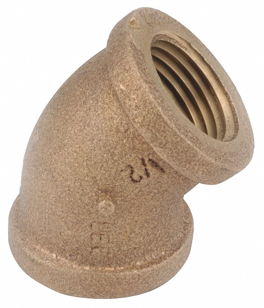 GRAINGER APPROVED Brass Elbow, 45 Degrees, FNPT, 3/4 in Pipe Size, 1 EA