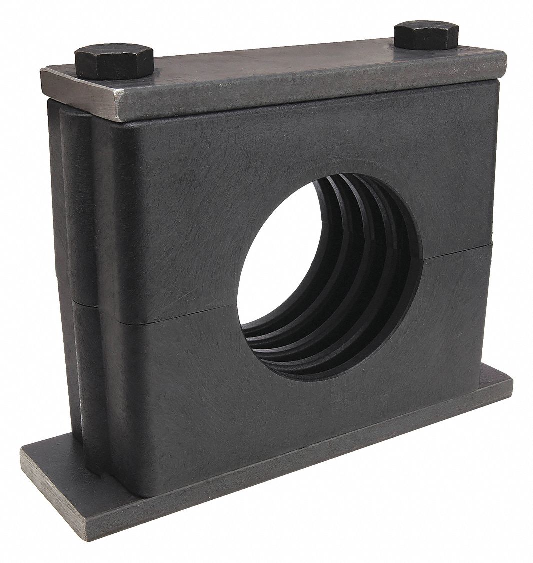 VIBRATION-DAMPENING BETA CLAMP: RIBBED BORE, STEEL CLAMP, FOR 1 LINE