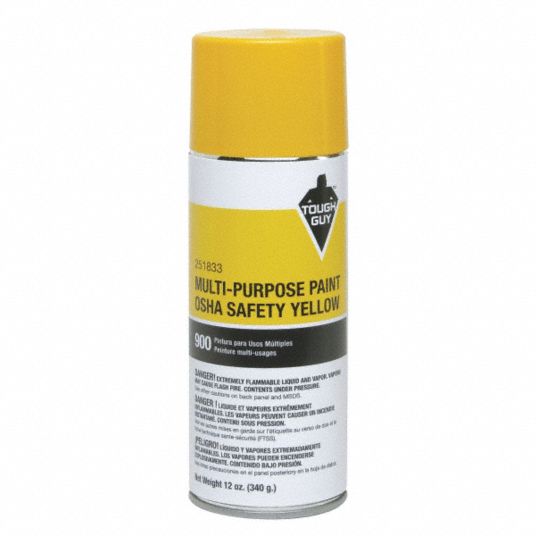 Tough Guy Spray Paint In Gloss Osha Safety Yellow For Masonry Metal Wood 12 Oz 4wga9 251833 Grainger