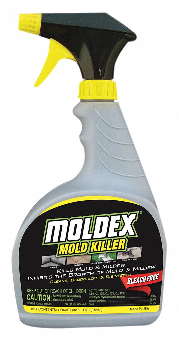 MOLDEX Mildew and Mold Remover, 32 oz Trigger Spray Bottle, Unscented