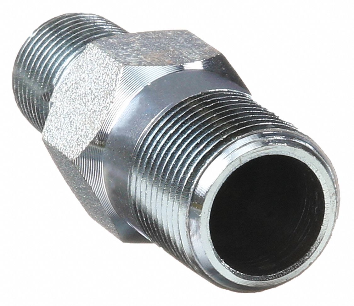 Swage Nipple: Carbon Steel, 3/4 in x 1/2 in Fitting Pipe Size, Male NPT x Male NPT, Class XH