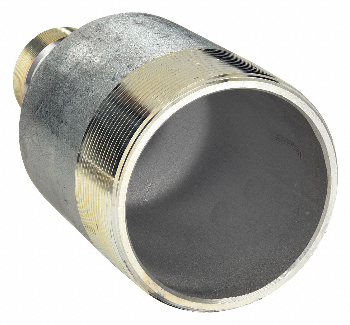 Swage Nipple: Carbon Steel, 4 in x 2 in Fitting Pipe Size, Male NPT x Male NPT, Class XH