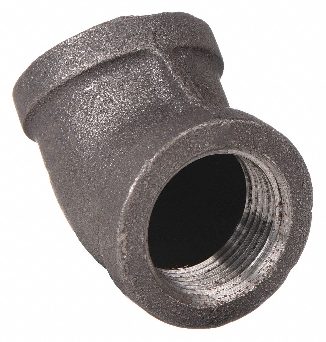 45 °  ELBOW: MALLEABLE IRON, ½ IN X ½ IN FITTING, FEMALE NPT X FEMALE NPT, CLASS 150