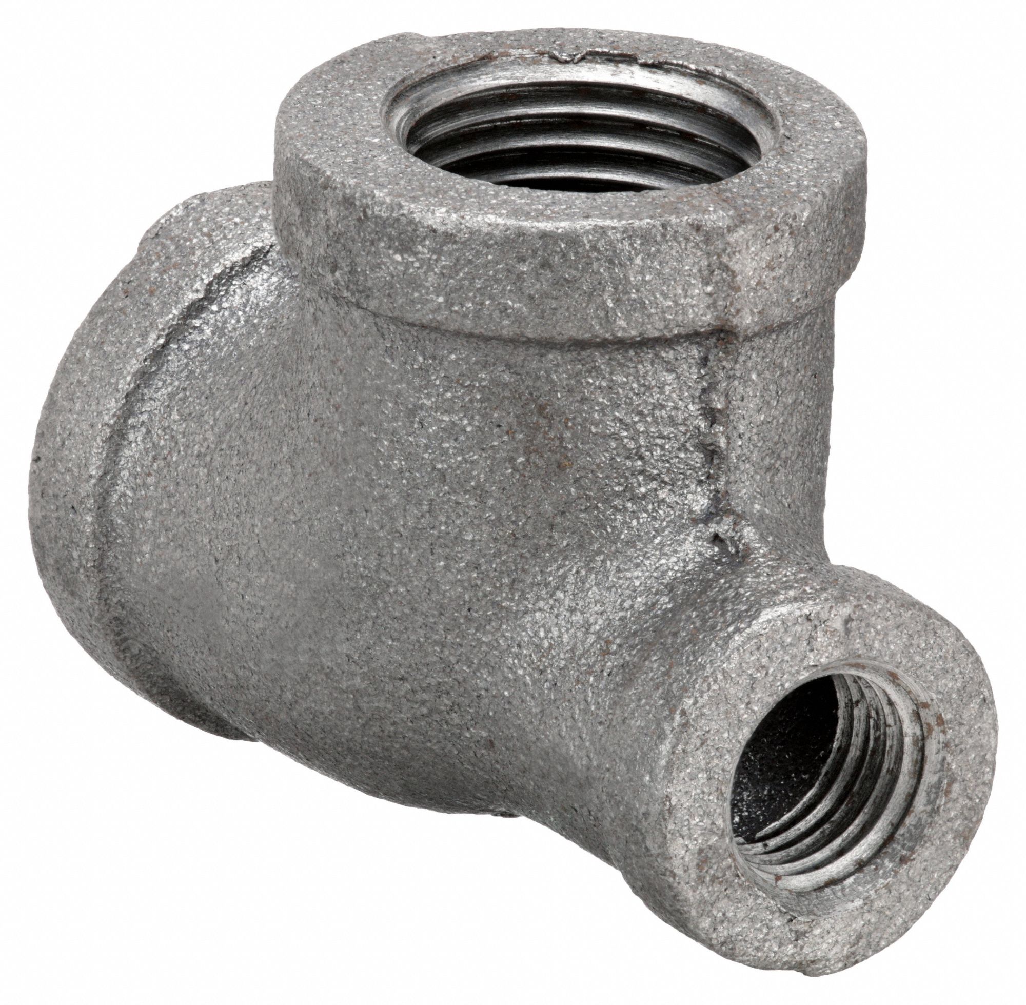 REDUCING TEE: MALLEABLE IRON, ½ IN X ¼ IN X ½ IN FITTING PIPE SIZE, CLASS 150