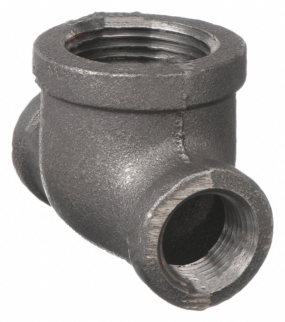 Reducing Tee: Malleable Iron, 1/2 in x 1/2 in x 1 in Fitting Pipe Size, Class 150