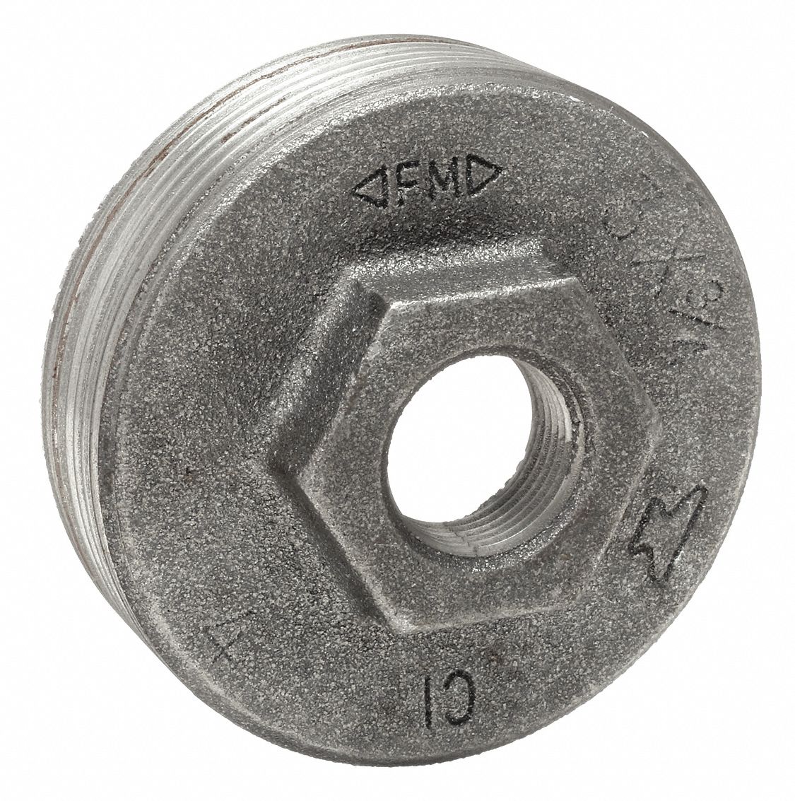 Hex Bushing: Cast Iron, 3 in x 3/4 in Fitting Pipe Size, Male NPT x Female NPT, Class 125