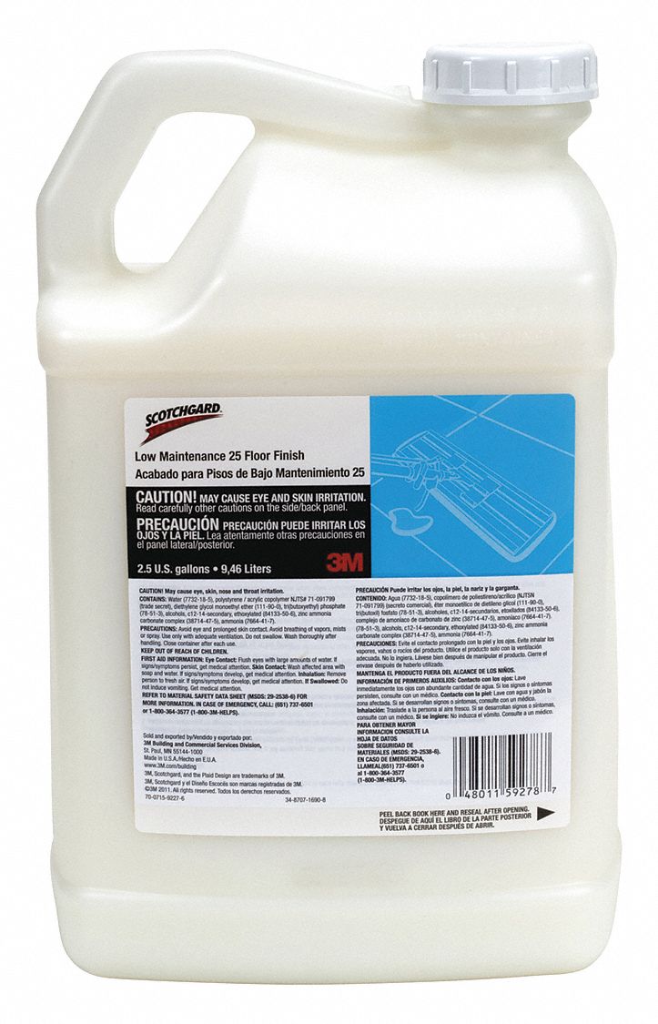 SCOTCHGARD, Jug, 2.5 gal Container Size, Floor Finish 4WK3359278