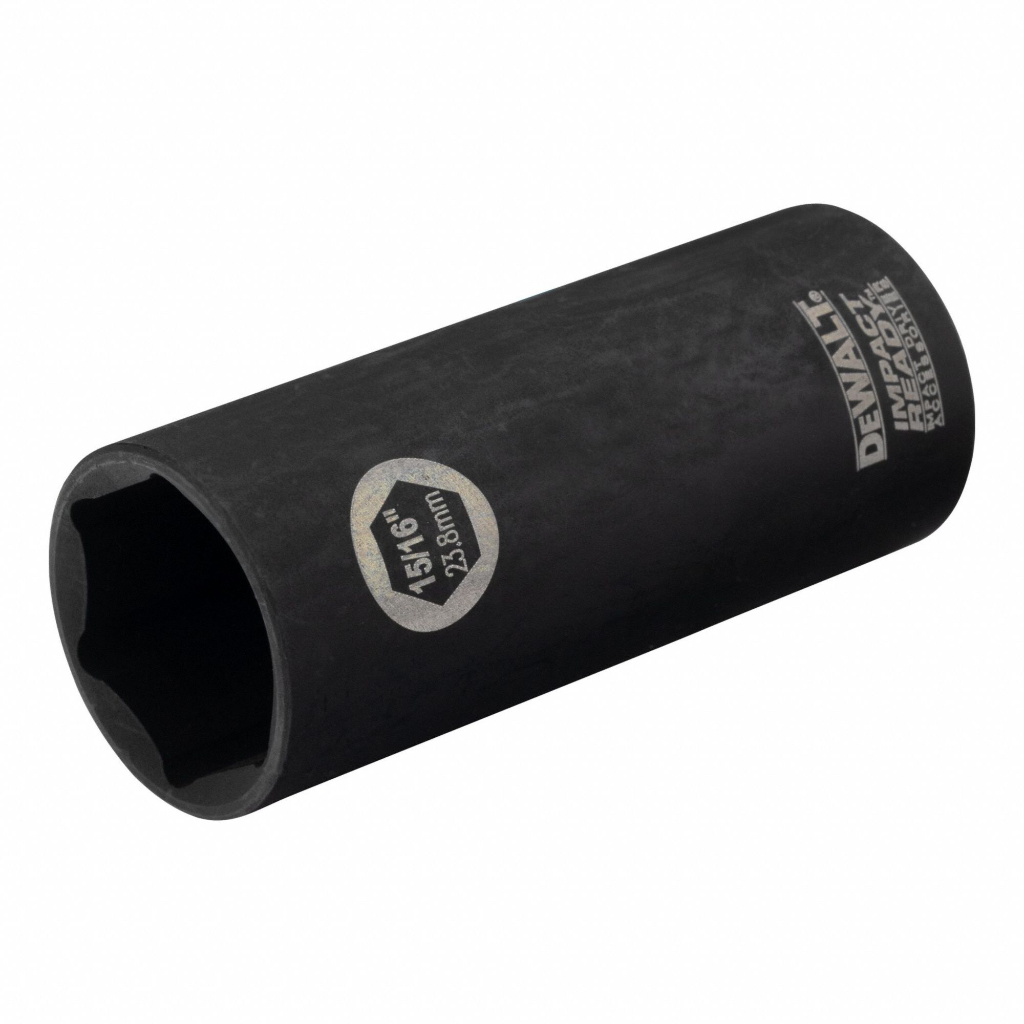 Impact Socket: 1/2 in Drive Size, SAE, 15/16 in Socket Size, 6-Point, Deep, 3 in Overall Lg