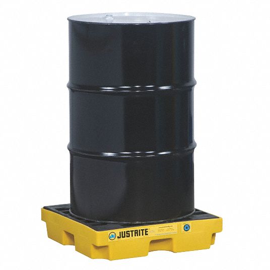 JUSTRITE, For 1 Drums, 12 gal Spill Capacity, Drum Spill Containment