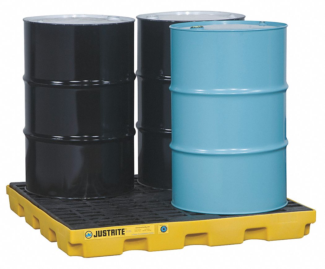 4 DRUM, 5,000 LB LOAD CAPACITY, 49 GAL SPILL CAPACITY, 49 IN L, 49 IN W, 5½ IN H