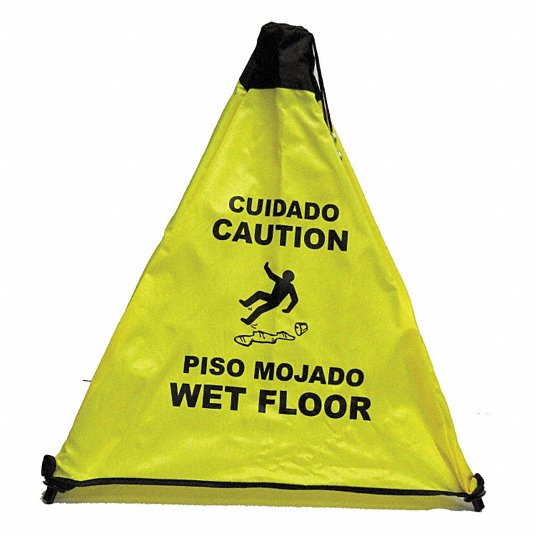 Safety Cone: Cloth, 18 in x 18 1/2 in x 18 1/2 in Nominal Sign Size, Not Retroreflective