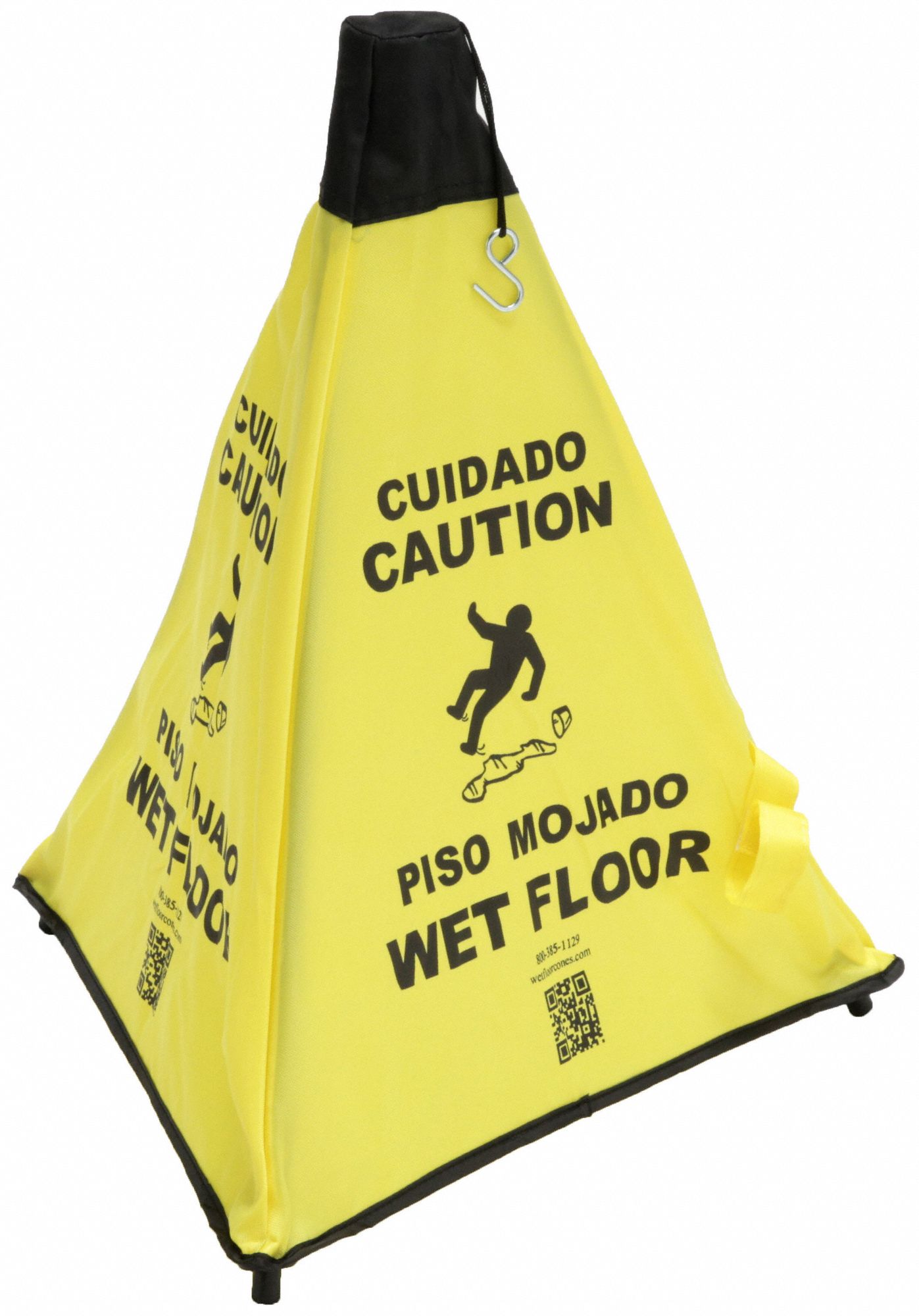 Safety Cone: Cloth, 18 in x 18 1/2 in x 18 1/2 in Nominal Sign Size, Not Retroreflective