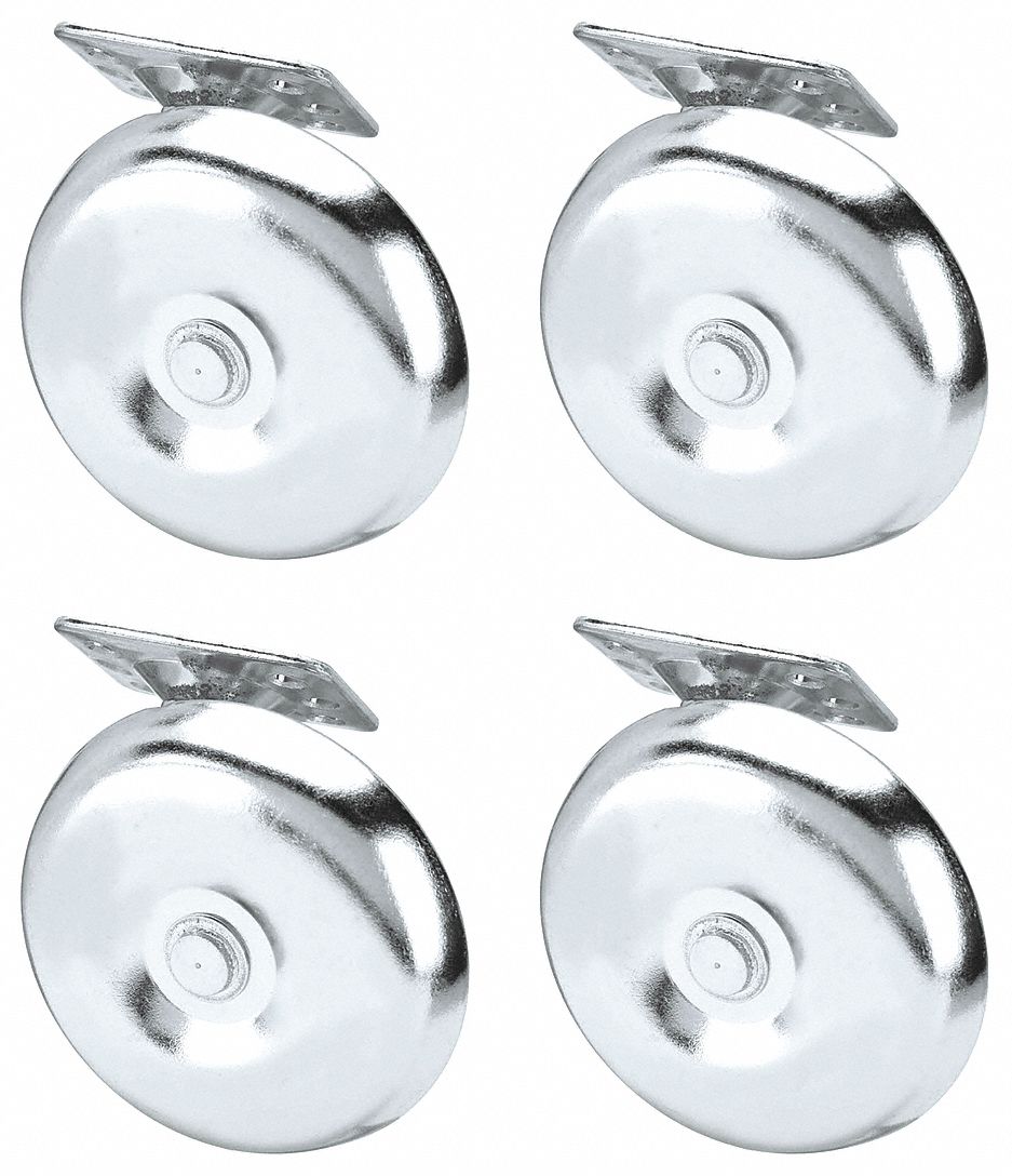 CREEPER CASTER REPLACEMENT WHEEL, 3 IN WHEEL, STEEL HUB MATERIAL, MFR PART # 44, BRACKET, 4 PK