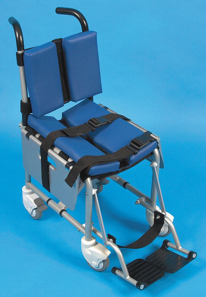 EVACCHAIR Aircraft Transit Chair, 550 lb Weight Capacity, Gray/Blue