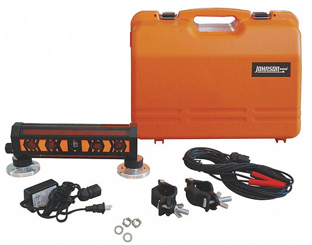 Red Beam Laser Detector: Includes Batteries, Black/Orange, 24V, Red, Plastic