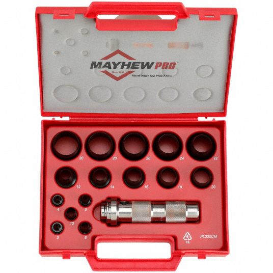 Mayhew, Punches & Chisels, Hollow Punch Sets - SAE