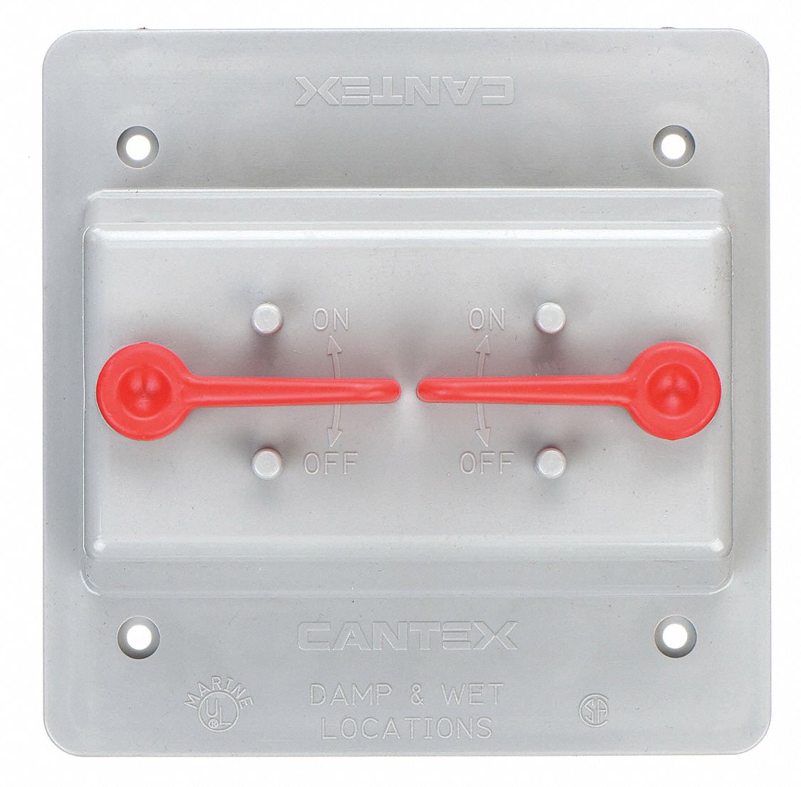 WEATHERPROOF COVER, PVC, TOGGLE SWITCHES, 2 GANGS, 4 11/16 IN OVERALL H, 3 IN OVERALL W