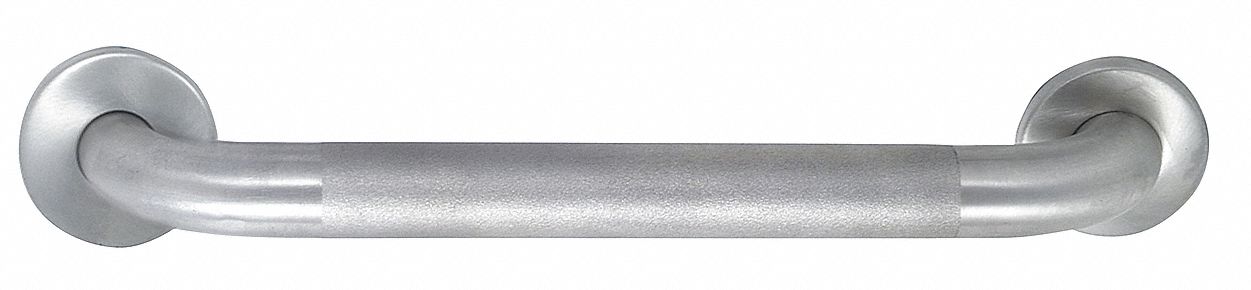 SAFETY RAIL/BAR: STRAIGHT, 22 IN L, 1½ IN DIA, STAINLESS STEEL, TEXTURED