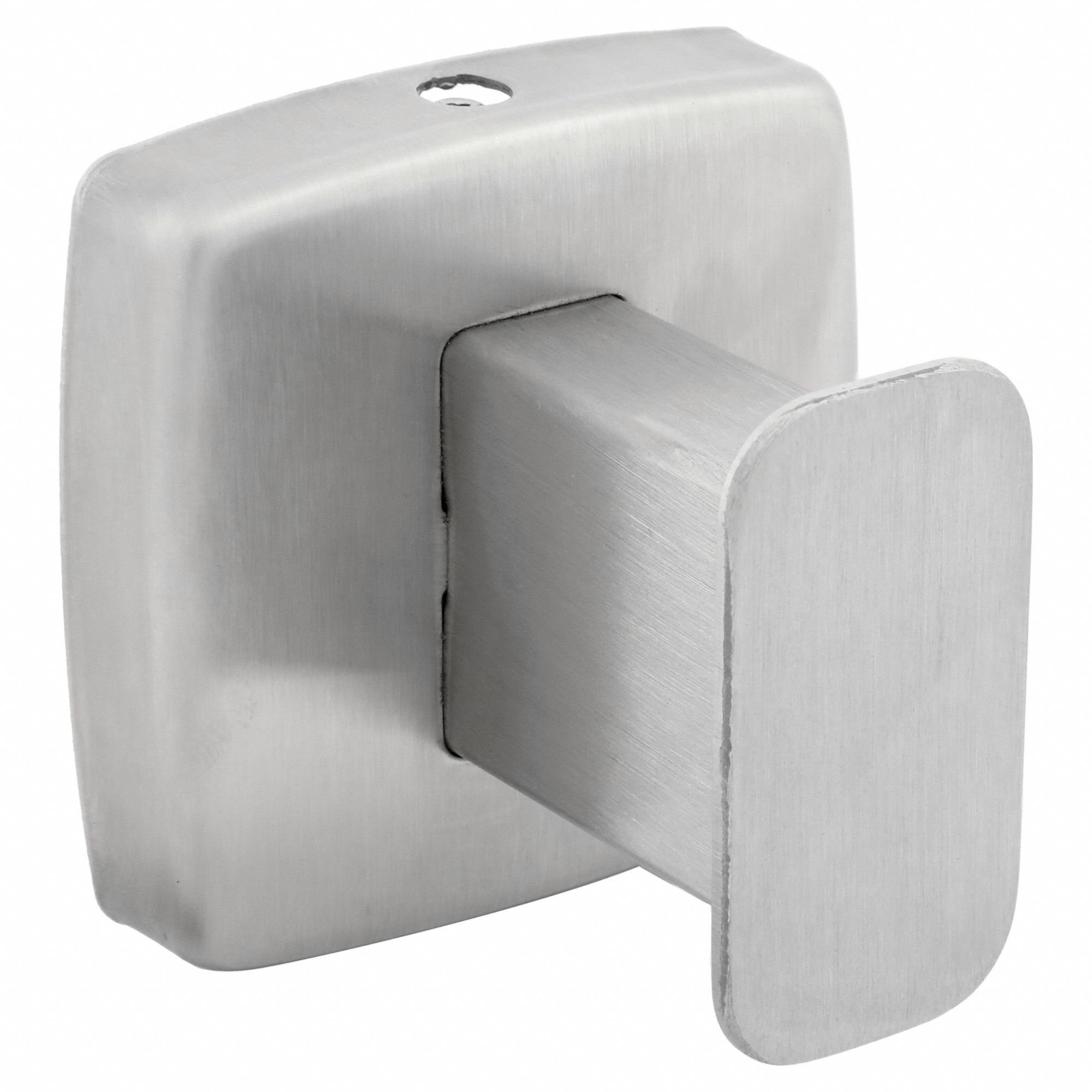 Bathroom Hook: 1 7/8 in x 2 in x 2 in, Stainless Steel, Satin, 50 lb Wt Capacity