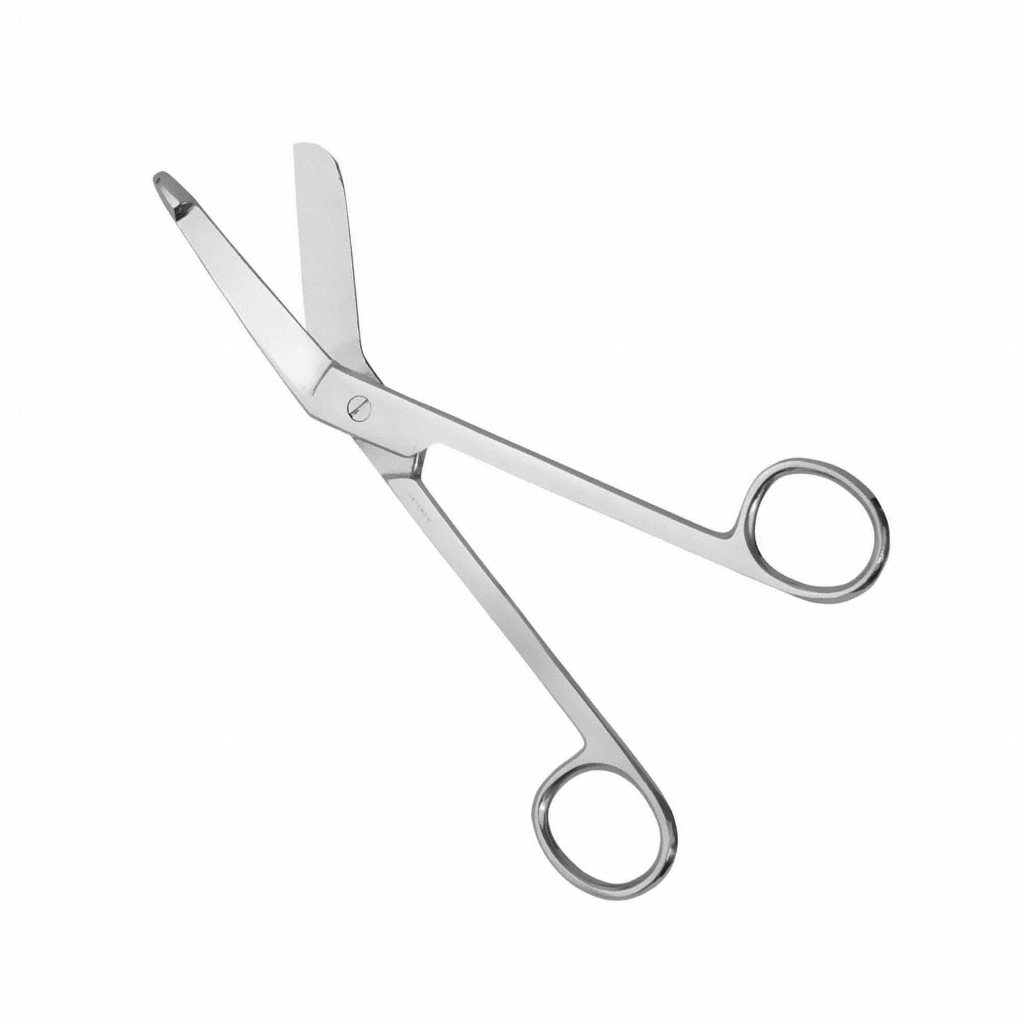 Lister Bandage Scissors: Scissors, Stainless Steel, Angled, Stainless Steel, Reusable, Silver