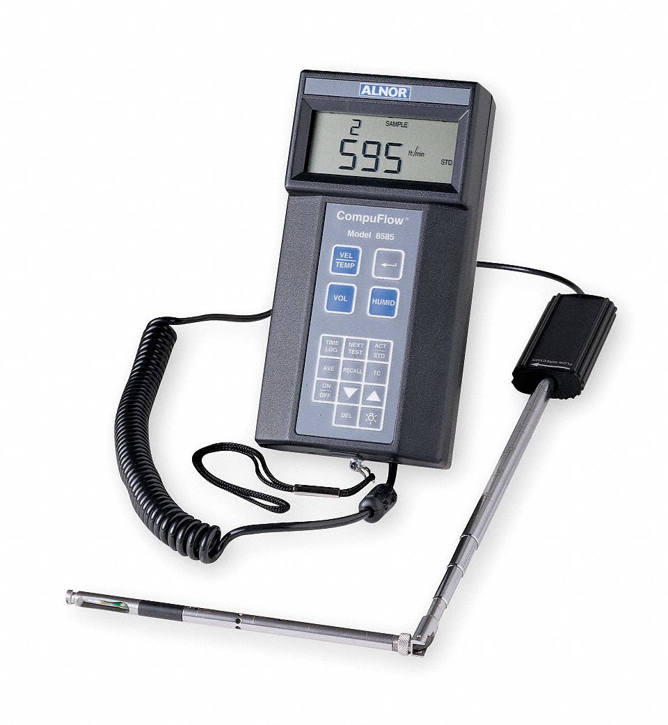 Anemometer, 20 to 9999 Velocity (FPM) Grainger