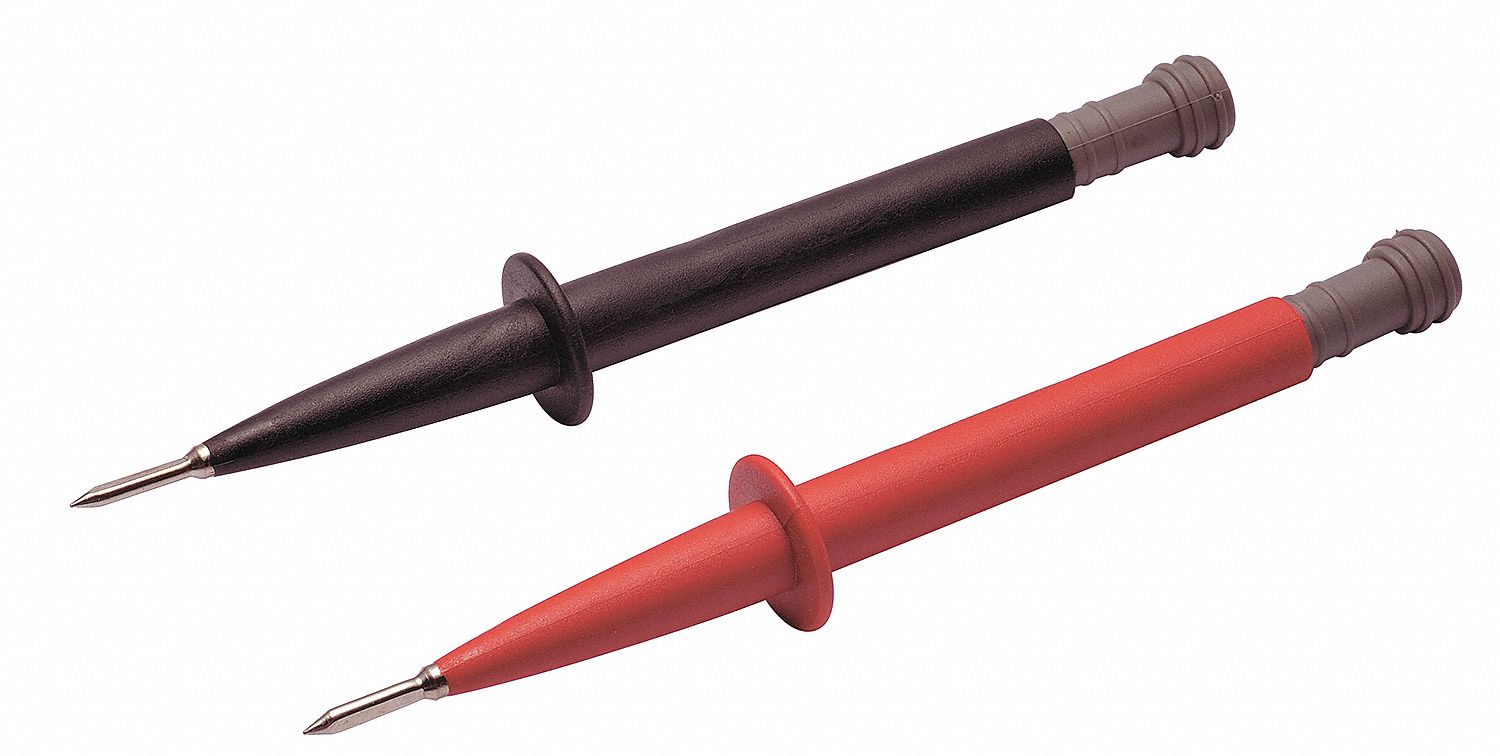 GRAINGER APPROVED 1000V AC/V DC PVC Test Probe, Black/Red; CAT IV 600V