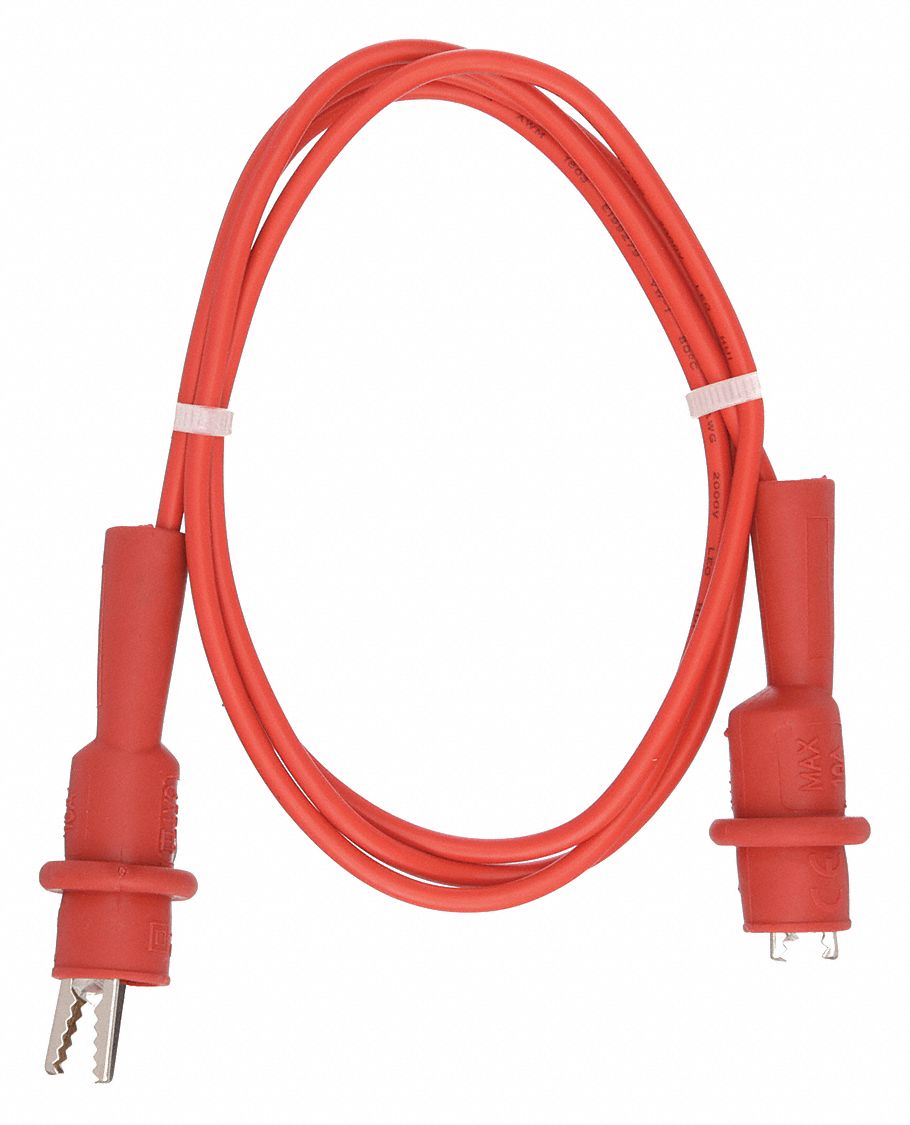 PATCH CORD,ALLIGATOR CLIP,40 IN,RED