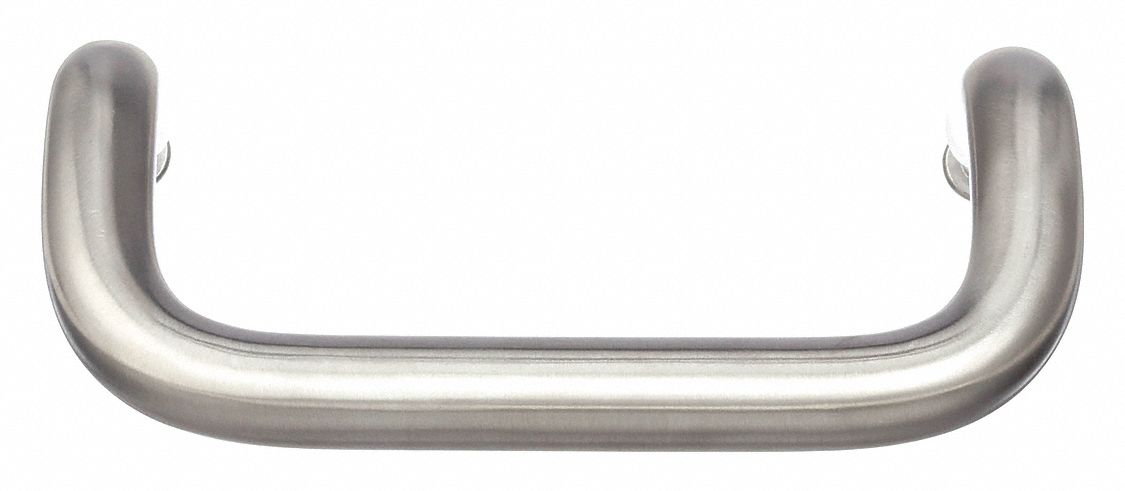 Pull Handle: 0.47 in Wd, 2 in Ht, Stainless Steel