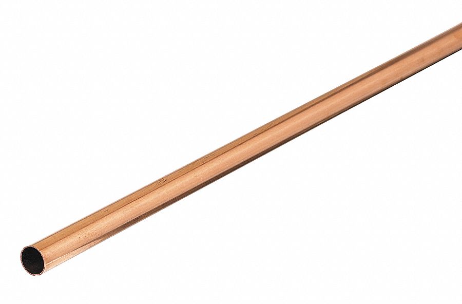 MUELLER INDUSTRIES 10 ft. Hard Straight Copper Tubing, 3/8 in Outside