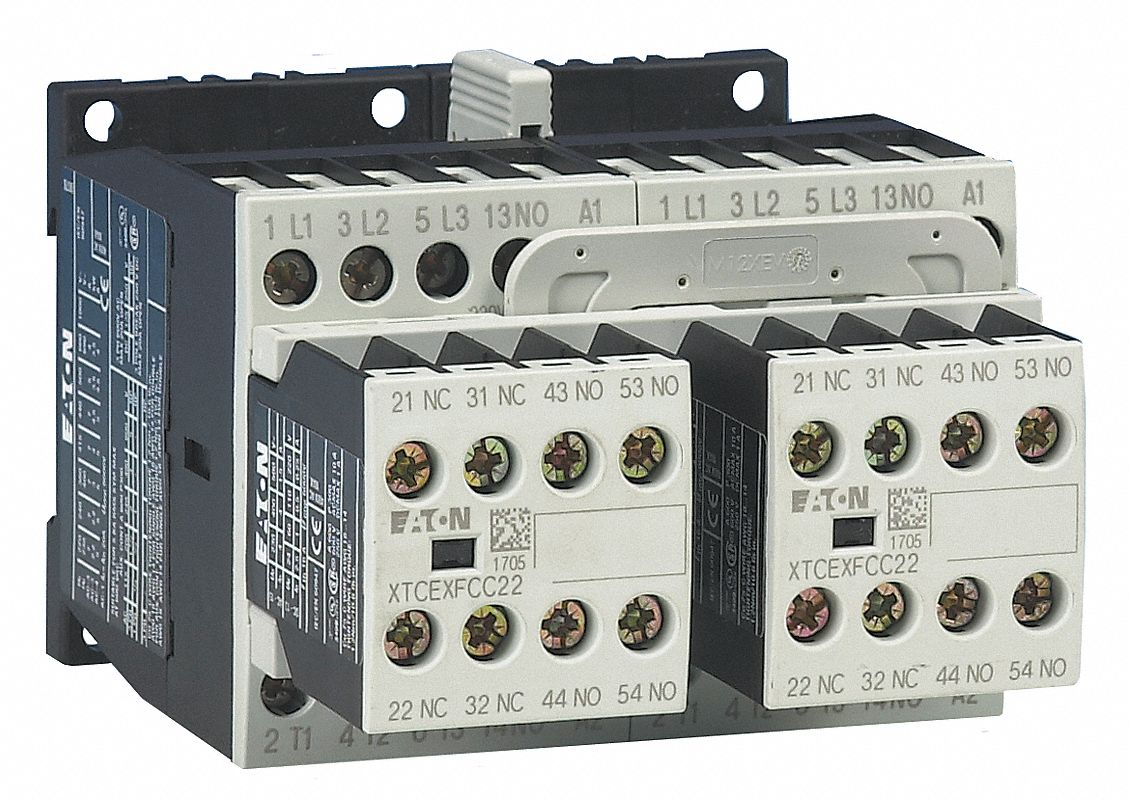 IEC Magnetic Contactor, 120VAC Coil Volts, 12 Full Load Amps-Inductive, 1NC/2NO Auxiliary Contact Fo