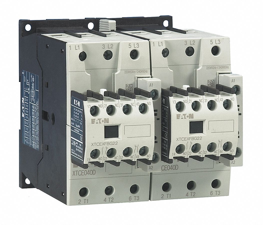 IEC Magnetic Contactor, 120VAC Coil Volts, 40 Full Load Amps-Inductive, 1NC/1NO Auxiliary Contact Fo