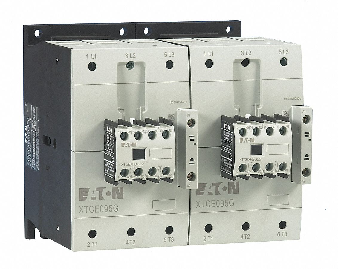 IEC Magnetic Contactor: Reversing, 3 Poles, 3NO Contacts, 80 A, 120V AC Coil, F Frame Size