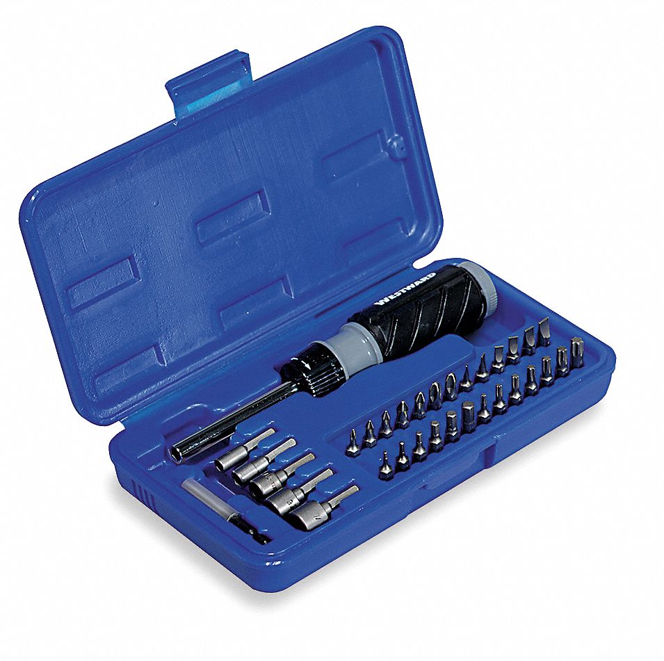WESTWARD 33Piece Screwdriver Bit Set, 1/4 in Hex Shank Size 1VXP3