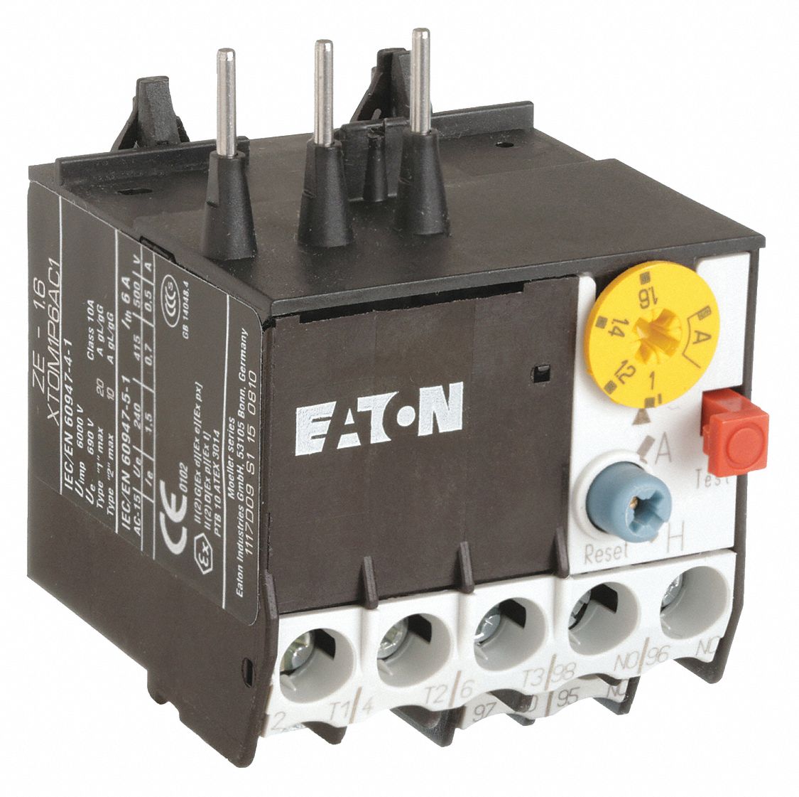 EATON, Thermal Protection, 3 Poles, Overload Relay 4WXE2XTOM1P6AC1 Grainger