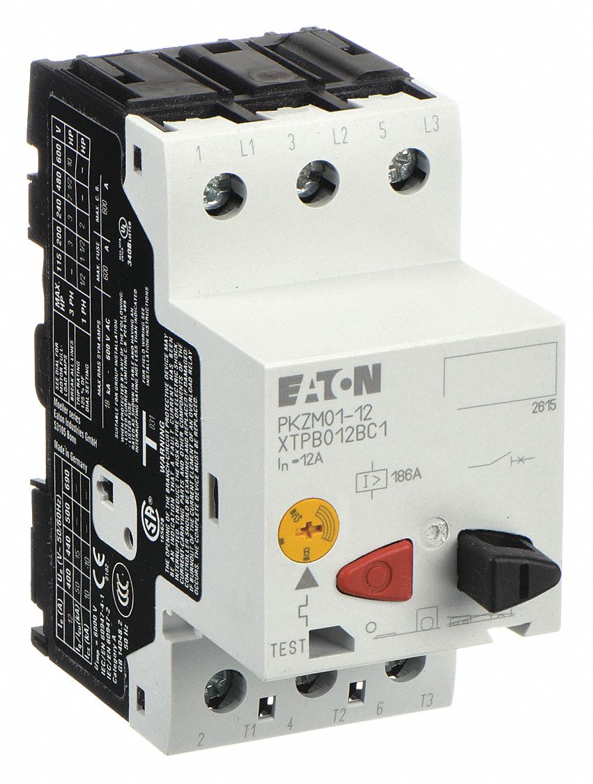 Manual Motor Protector: Non-Reversing, 3 Poles, 12 A, Thermal Protection, Push Button