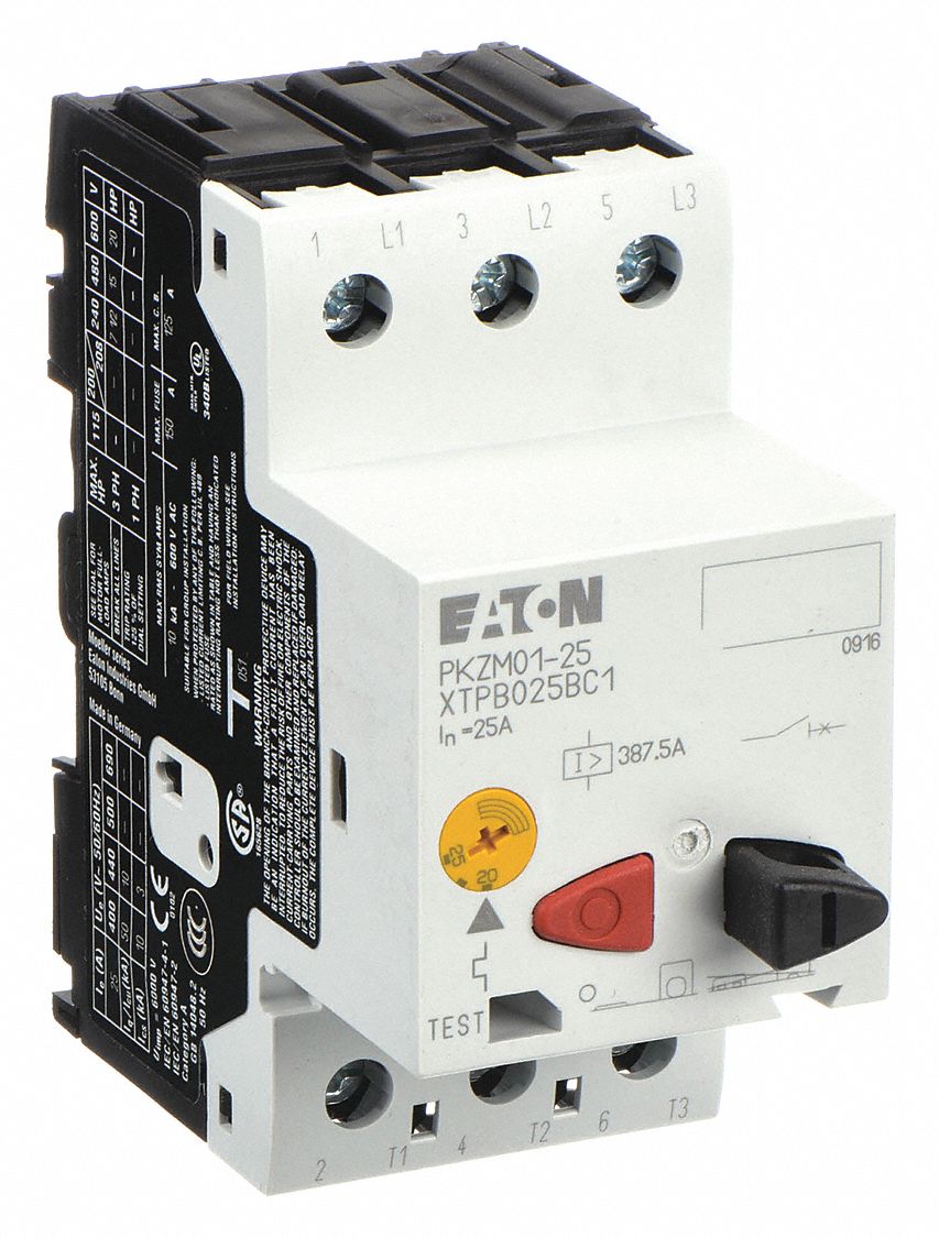 Manual Motor Protector: Non-Reversing, 3 Poles, 25 A, Thermal Protection, Push Button