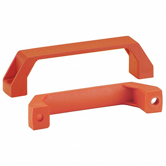 Pull Handle: Unthreaded Through Holes, Glass Ball Reinforced/Polyamide PA 6, Painted
