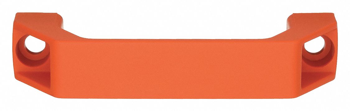 Pull Handle: Unthreaded Holes, Plastic, Orange, 4.72 in Mounting Hole Center to Center