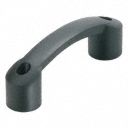 Glass Ball Reinforced, Polyamide PA 6 Pull Handle with Half Matte Finish, Black; Hardware Included
