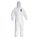 HOODED DISPOSABLE COVERALLS, SMMMS, ELASTIC CUFFS/ANKLES, SERGED SEAM, WHITE, L