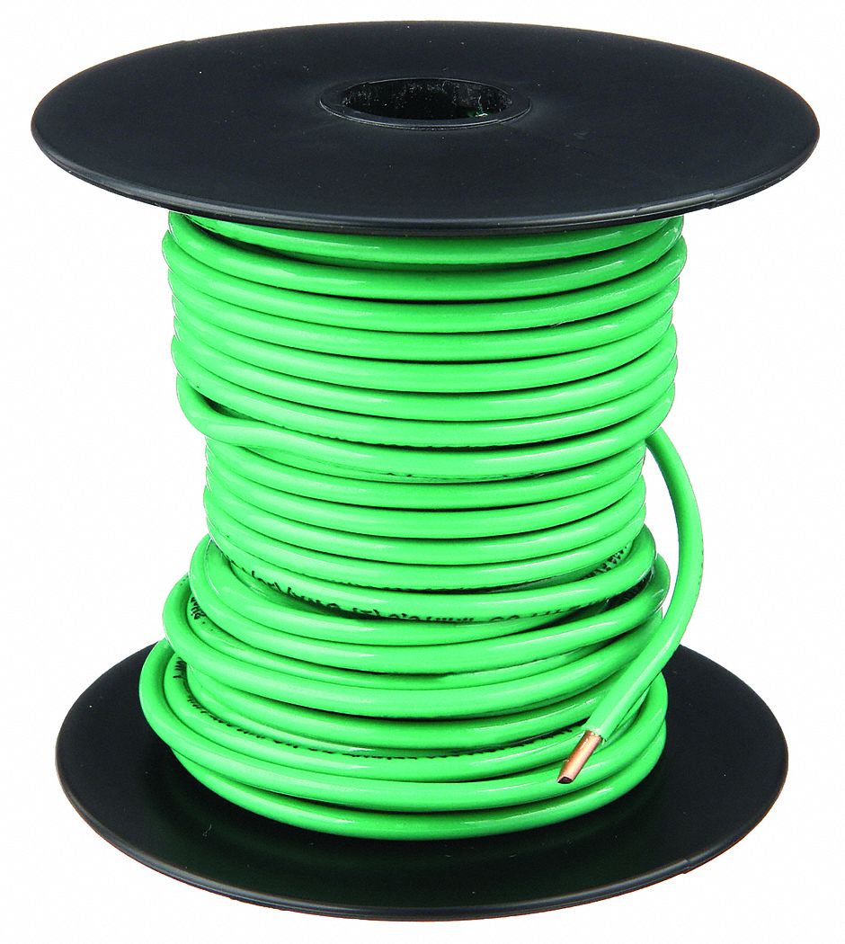  10 gauge AWG Green Ground Wire 100 ft Solid Copper UL Listed :  Tools & Home Improvement